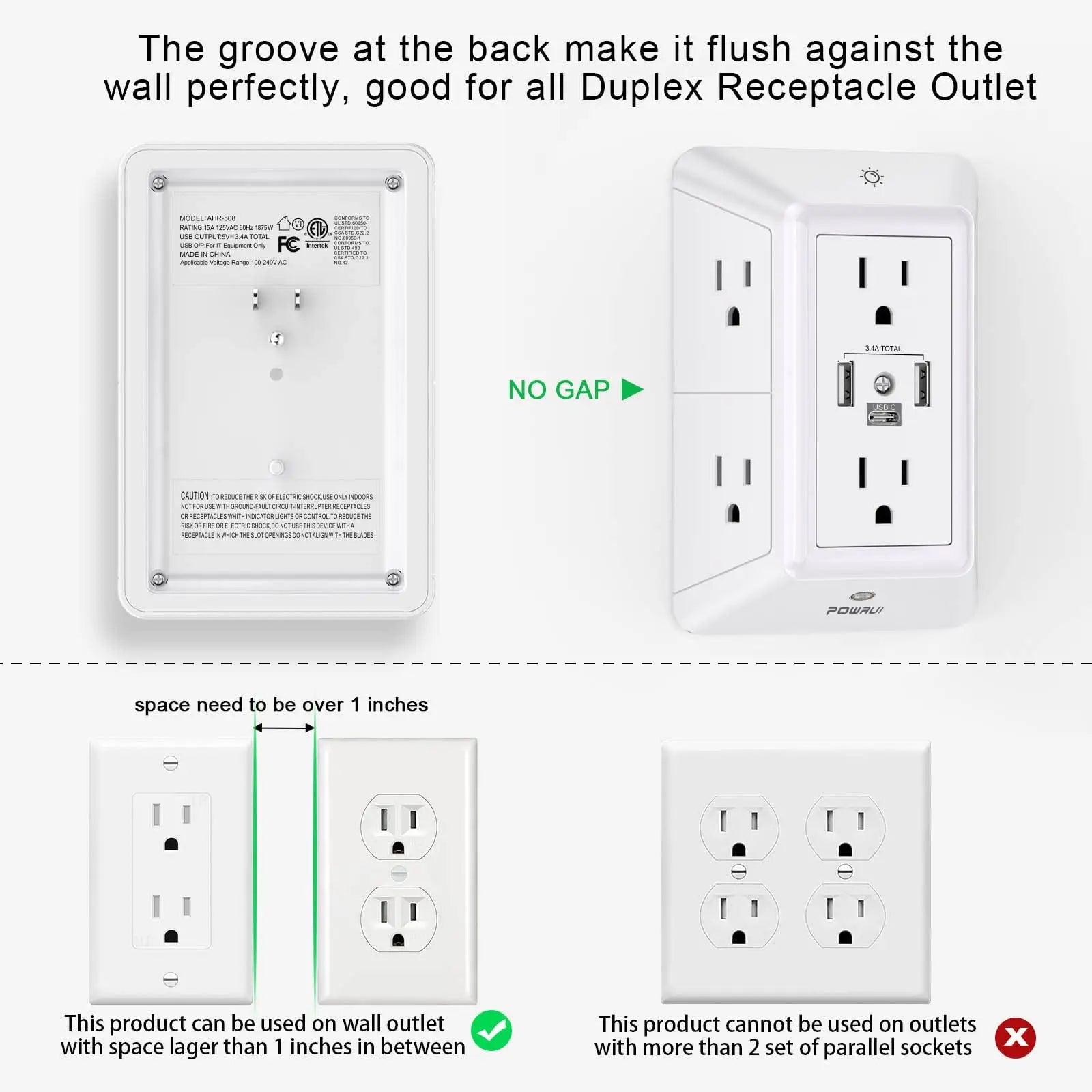Multi-Plug Outlet Surge Protector - Luxxs