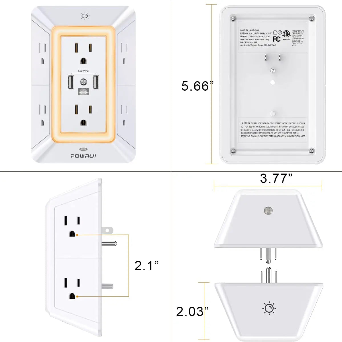 Multi-Plug Outlet Surge Protector - Luxxs