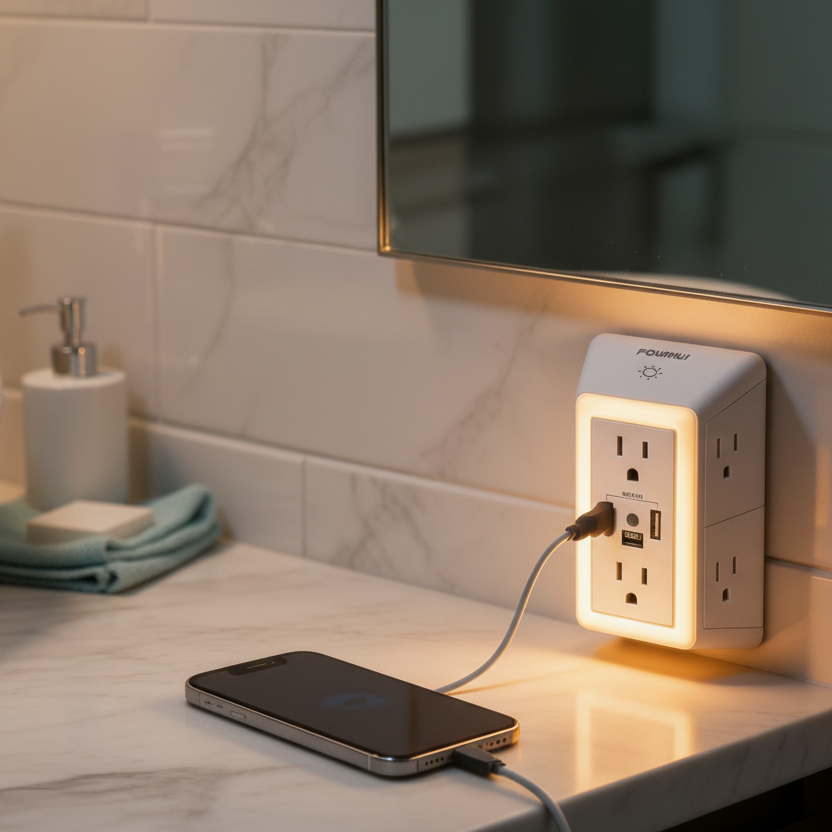 Versatile Multi Outlet AC Plus Fast USB Charger with Surge Protection 4 PACK