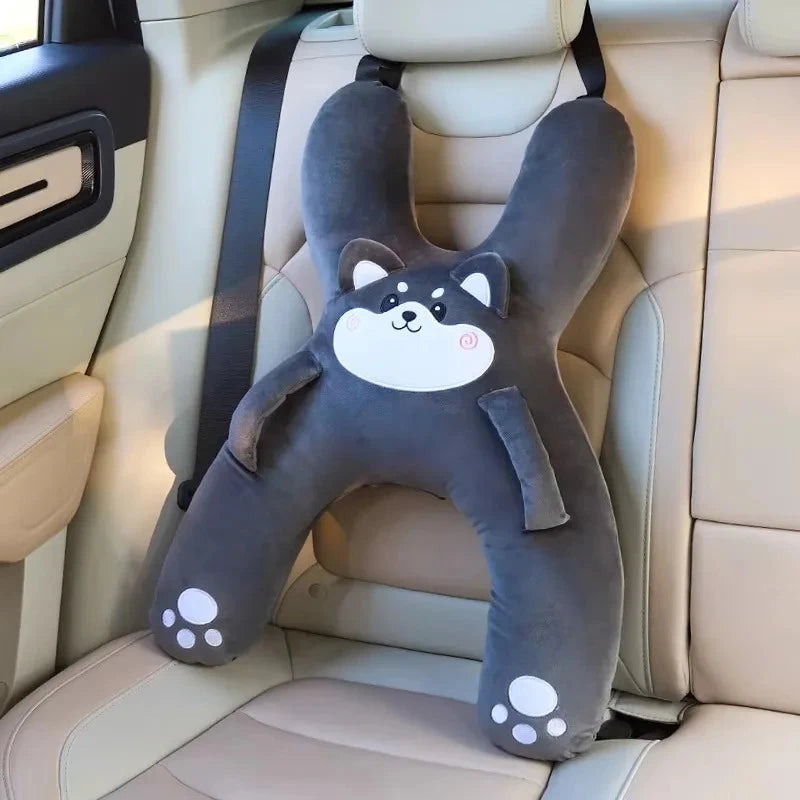 Kids' car travel neck pillow size and fit reference