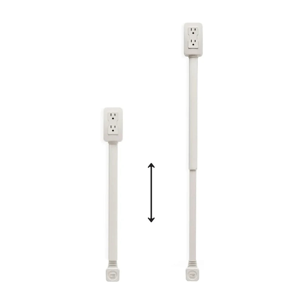 Luxxs Outlet Extender with USB-A USB-C & 2 AC Outlets Extendable 22-34" Rotatable 180° for Couches Desks Nightstands - Luxxs