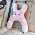 Soft plush kids' car travel neck pillow close-up