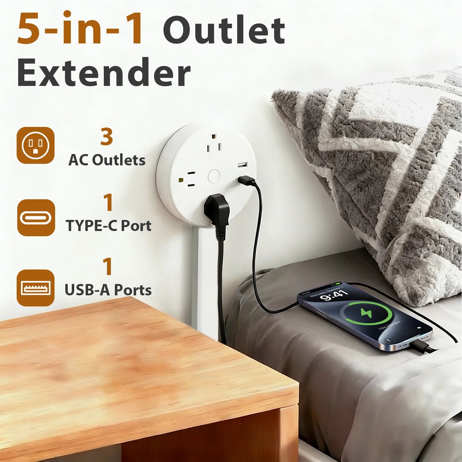 LUXXS | Multiplug Extenstion with USB-C - Luxxs