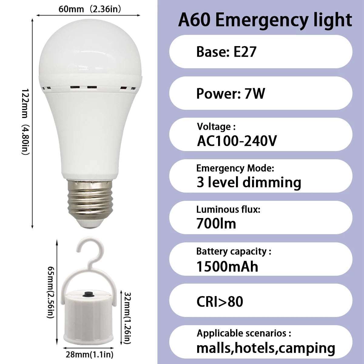 Rechargeable Emergency Bulb Light Bulb