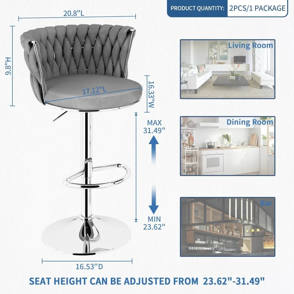 LUXXS Velvet Bar Stools - Luxxs