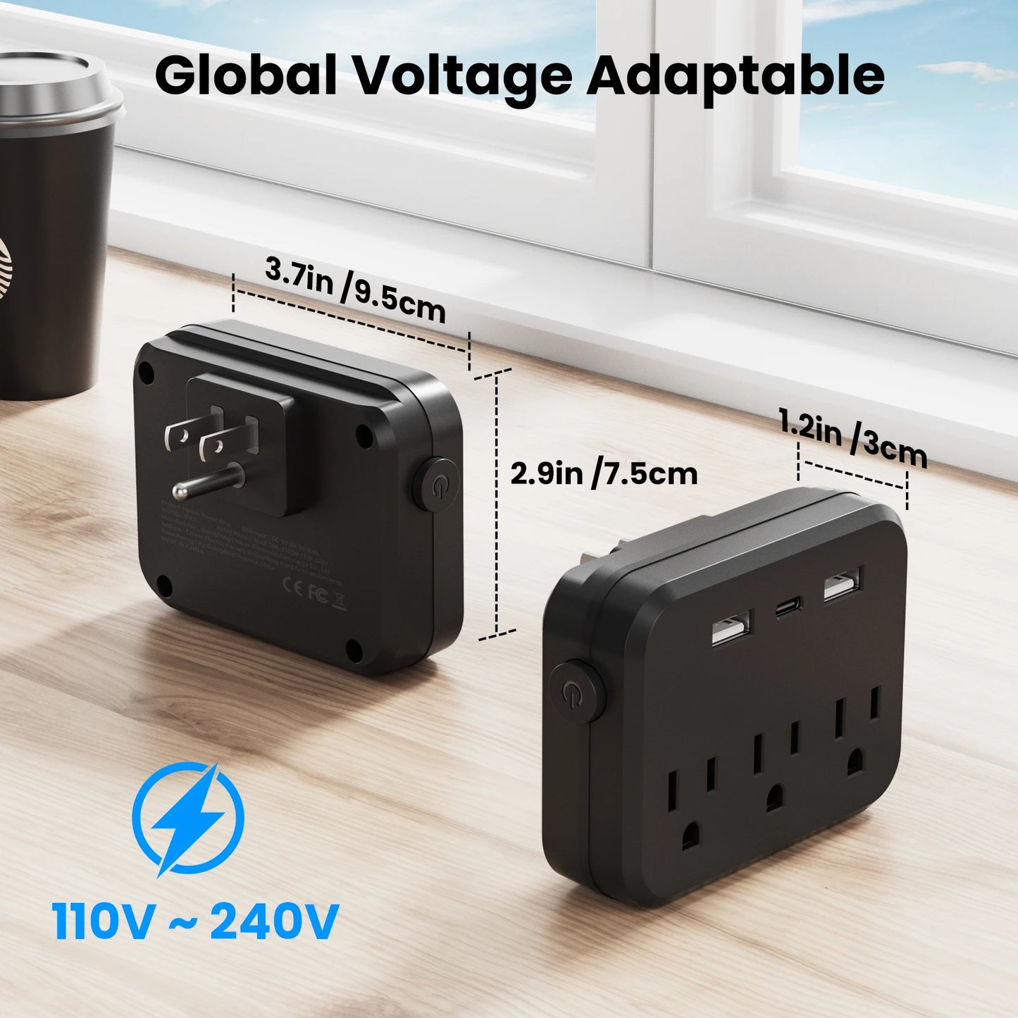Luxxs™ Mini Multi-Plug Outlet Surge Protector (3 Pack)