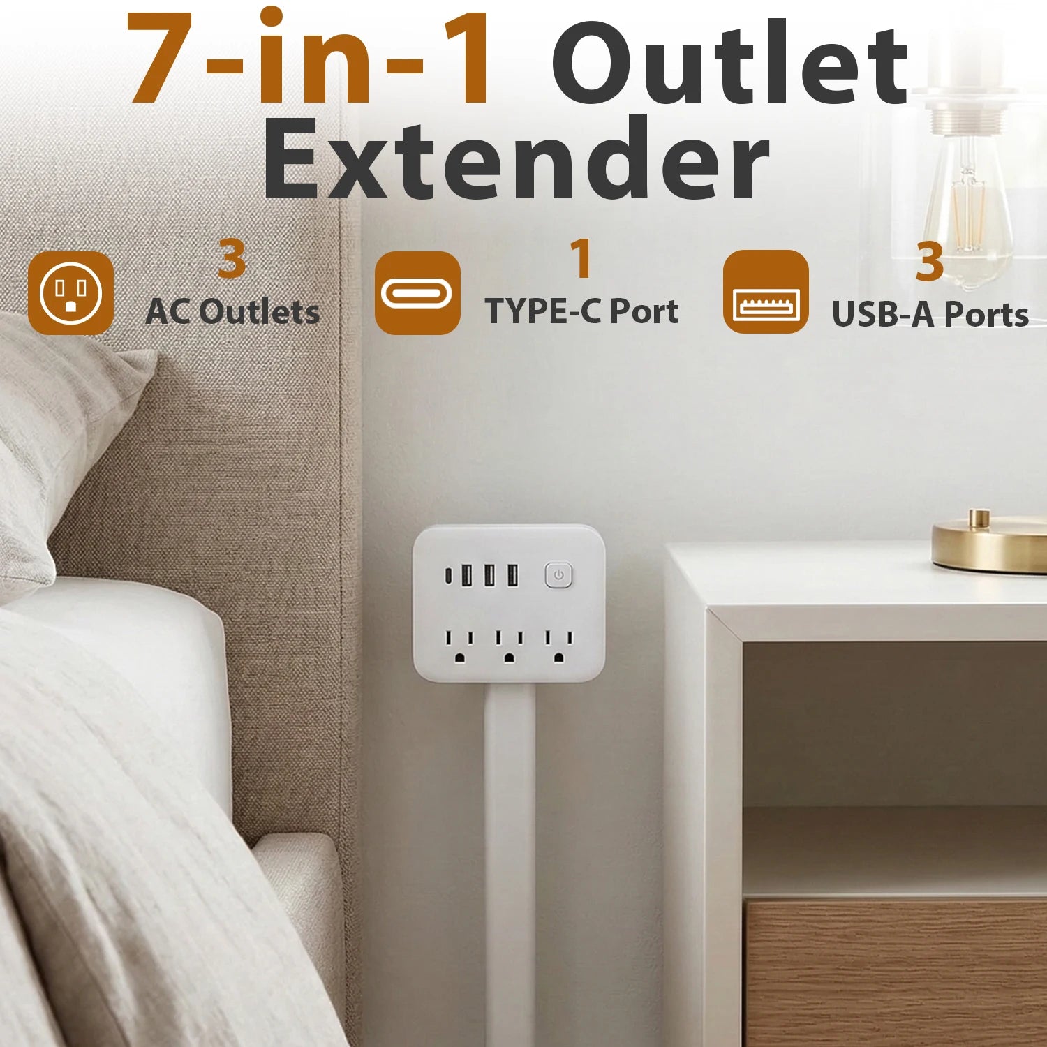 LUXXS | Multiplug Extenstion with USB-C - Luxxs