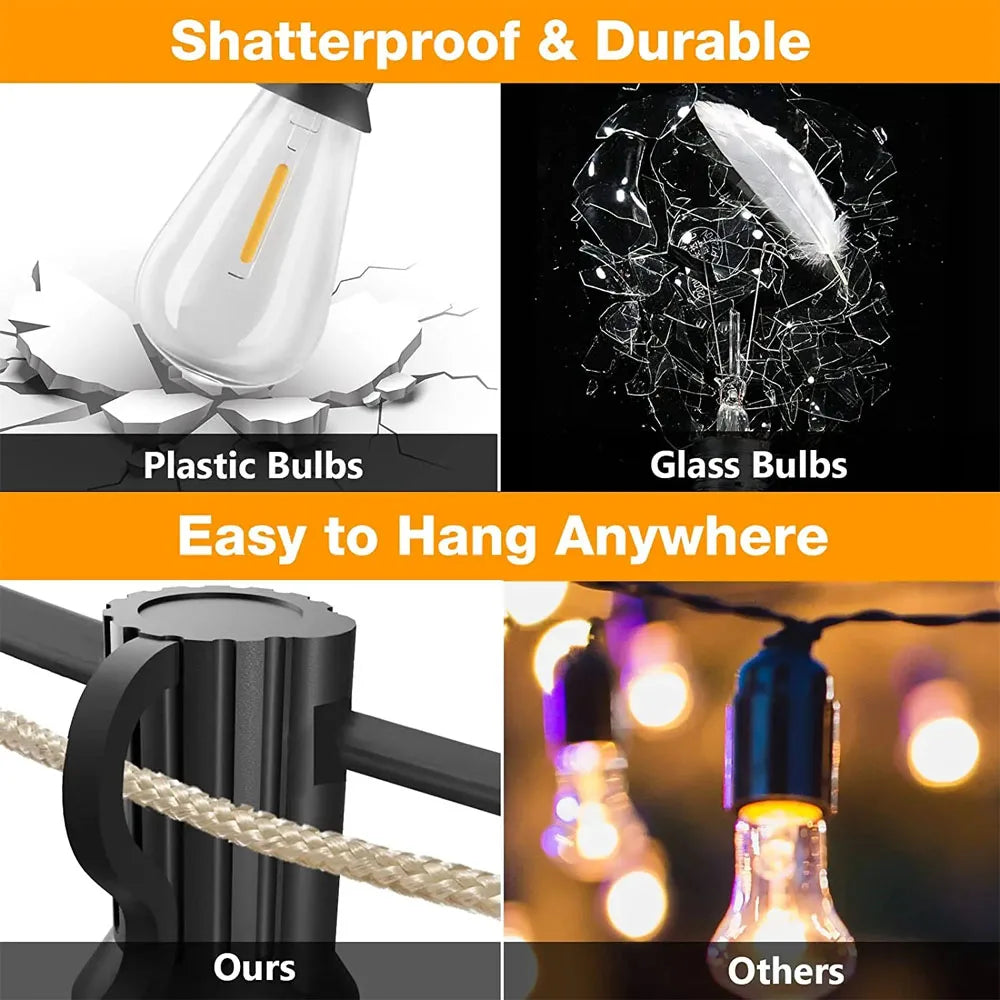 Luxury Patio Outdoor Lights - 100 ft - Luxxs