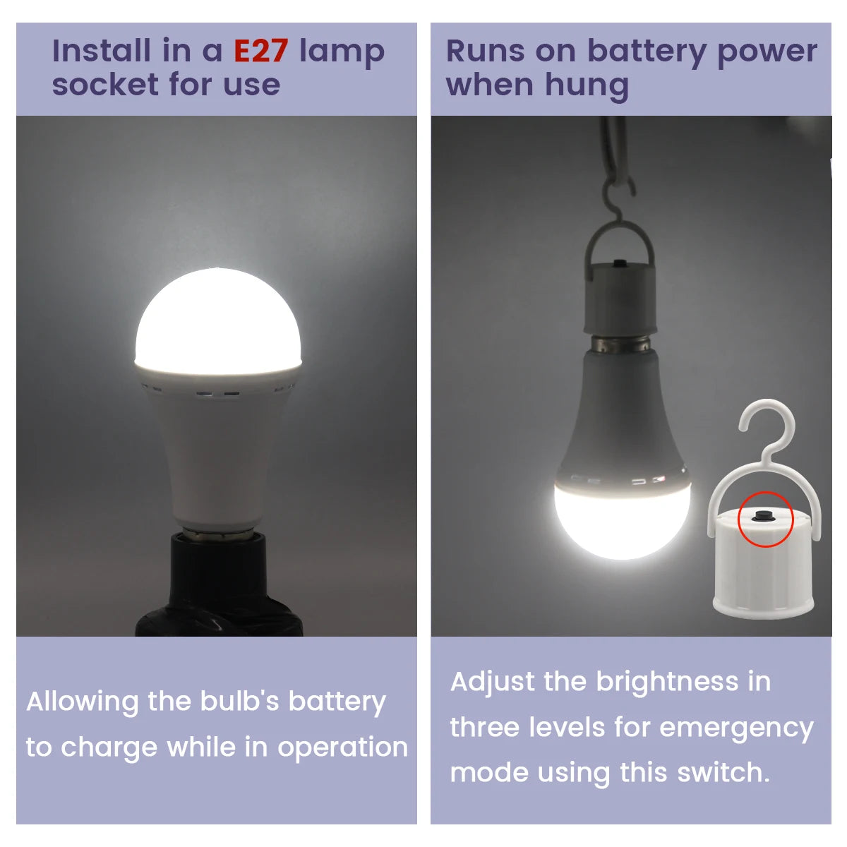 Rechargeable Emergency Bulb Light Bulb