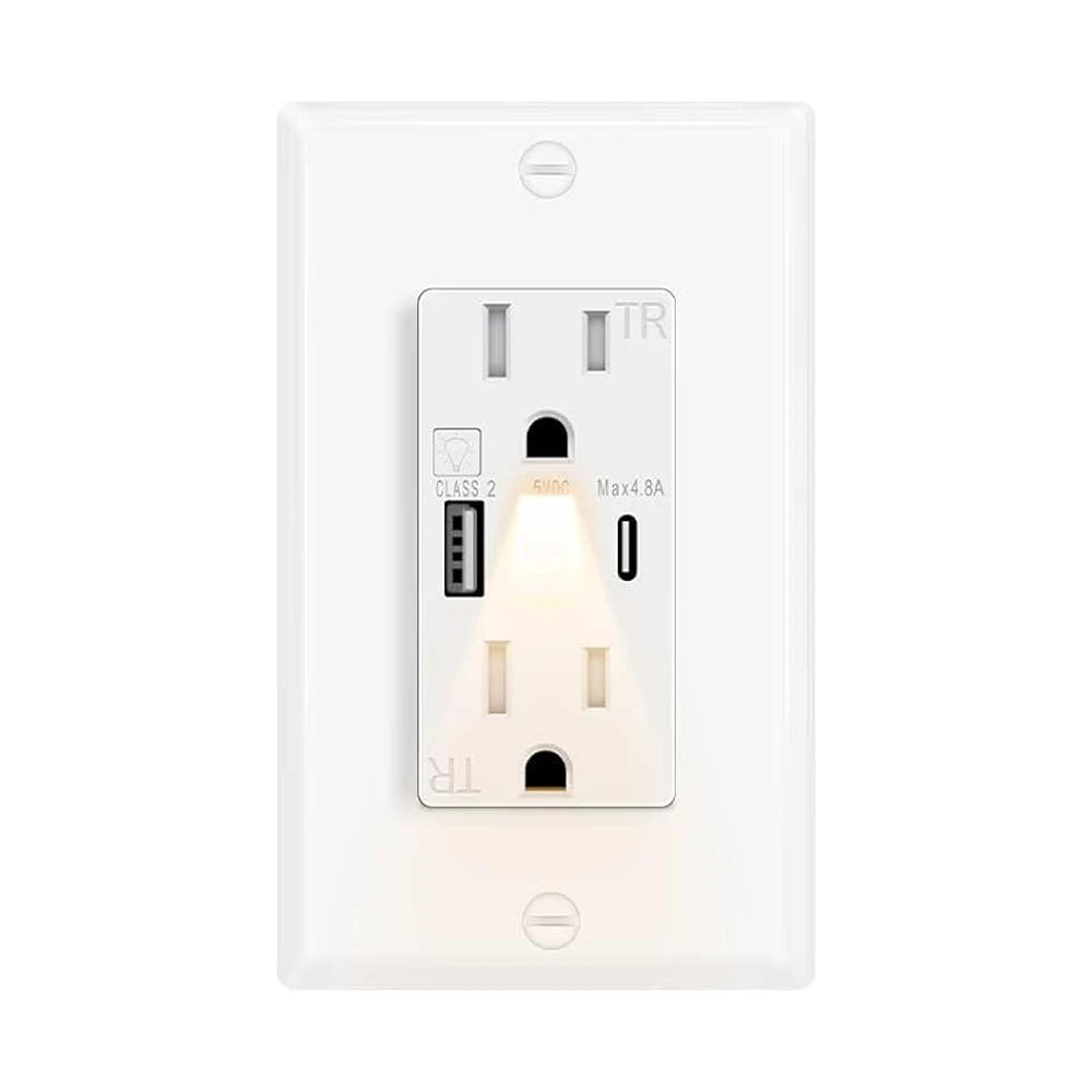 GlowPort Pro: Advanced Outlet with Built-in Lighting, USB-C Fast Chargers - Luxxs