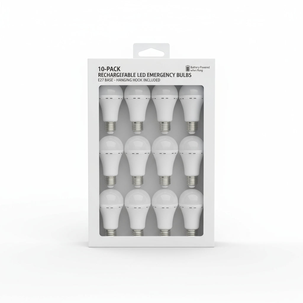 LED light bulb with features highlighted on a white background