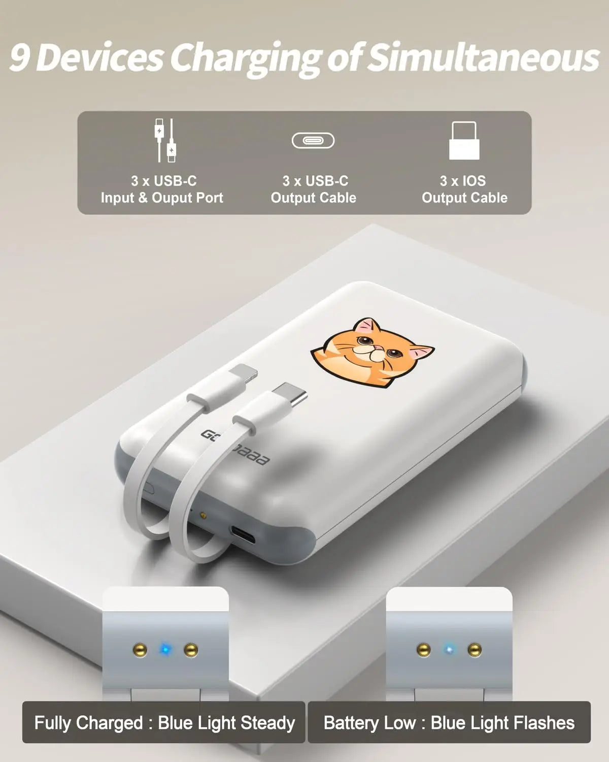 3-Pack 10000mAh Portable Charger with Charging Dock Station - Luxxs