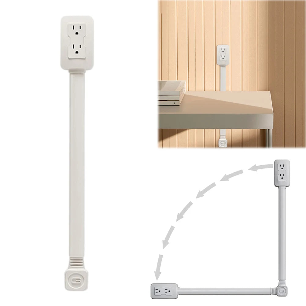 Luxxs Outlet Extender with USB-A USB-C & 2 AC Outlets Extendable 22-34" Rotatable 180° for Couches Desks Nightstands - Luxxs