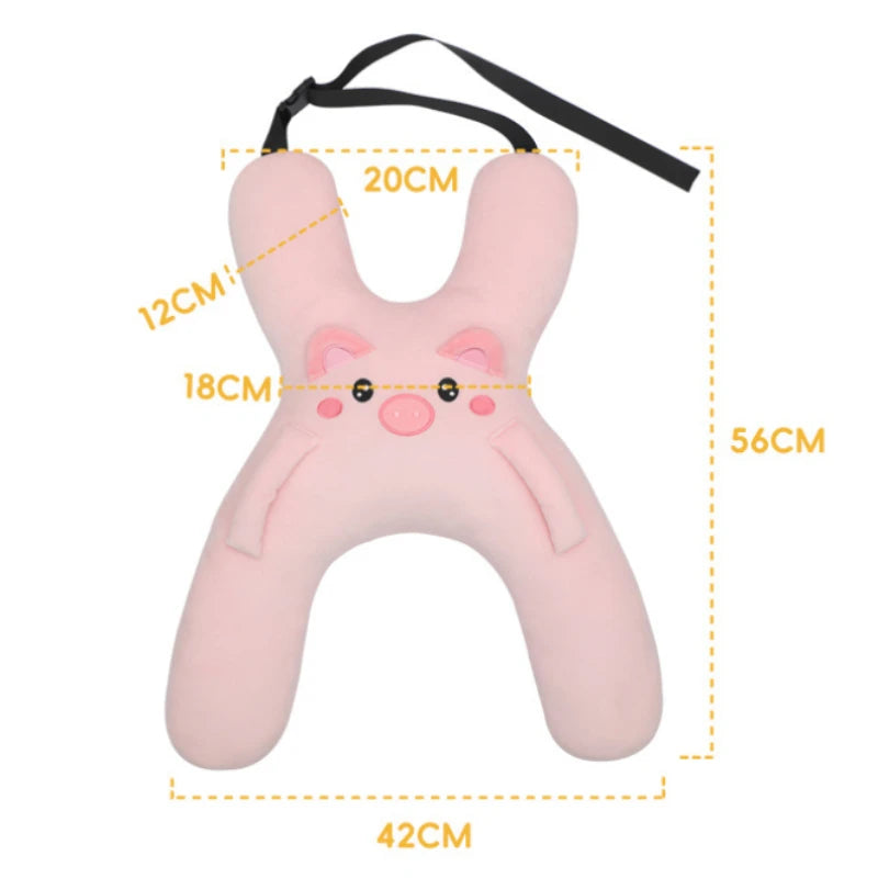 Kids' travel pillow keeping head upright in car seat