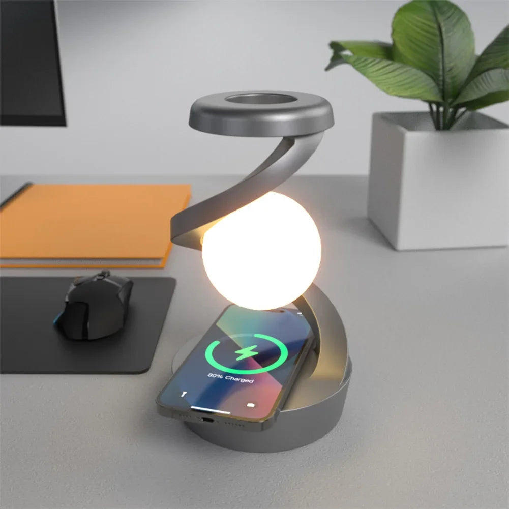 Luxxs™ Moon Floating Bedside Lamp | With wireless Charging. - Luxxs