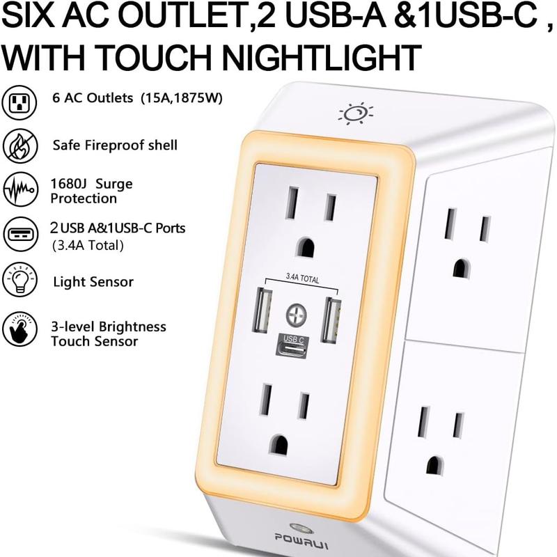 Multi-Plug Outlet Surge Protector - Luxxs