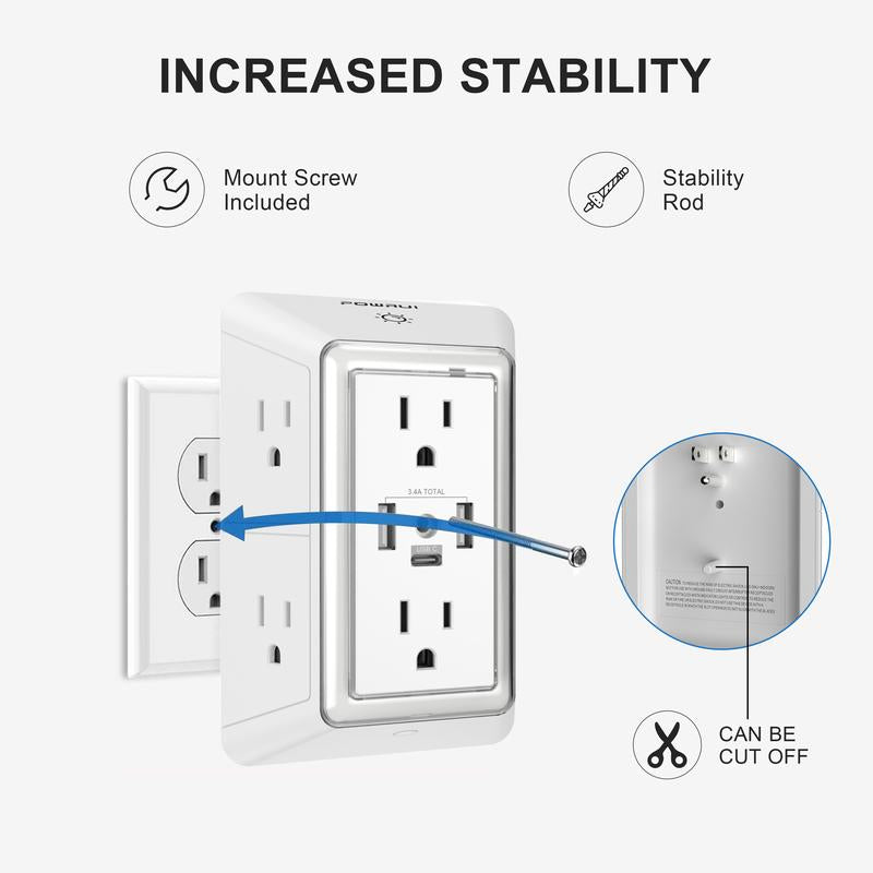 Multi-Plug Outlet Surge Protector - Luxxs